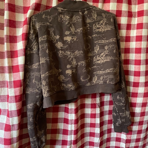 Free People cropped western sweatshirt cardigan - Picture 2 of 7